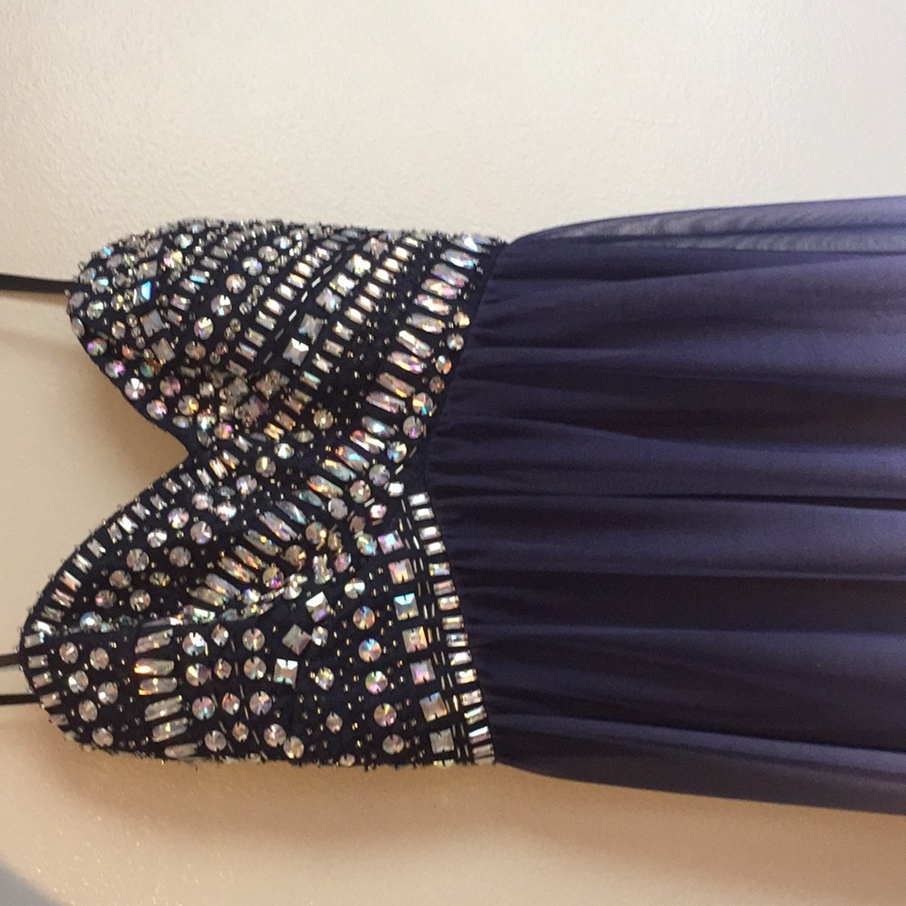 Blue chiffon prom dress